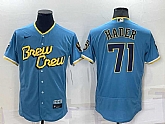 Milwaukee Brewers #71 Josh Hader Blue 2022 City Connect Flexbase Stitched Jersey,baseball caps,new era cap wholesale,wholesale hats